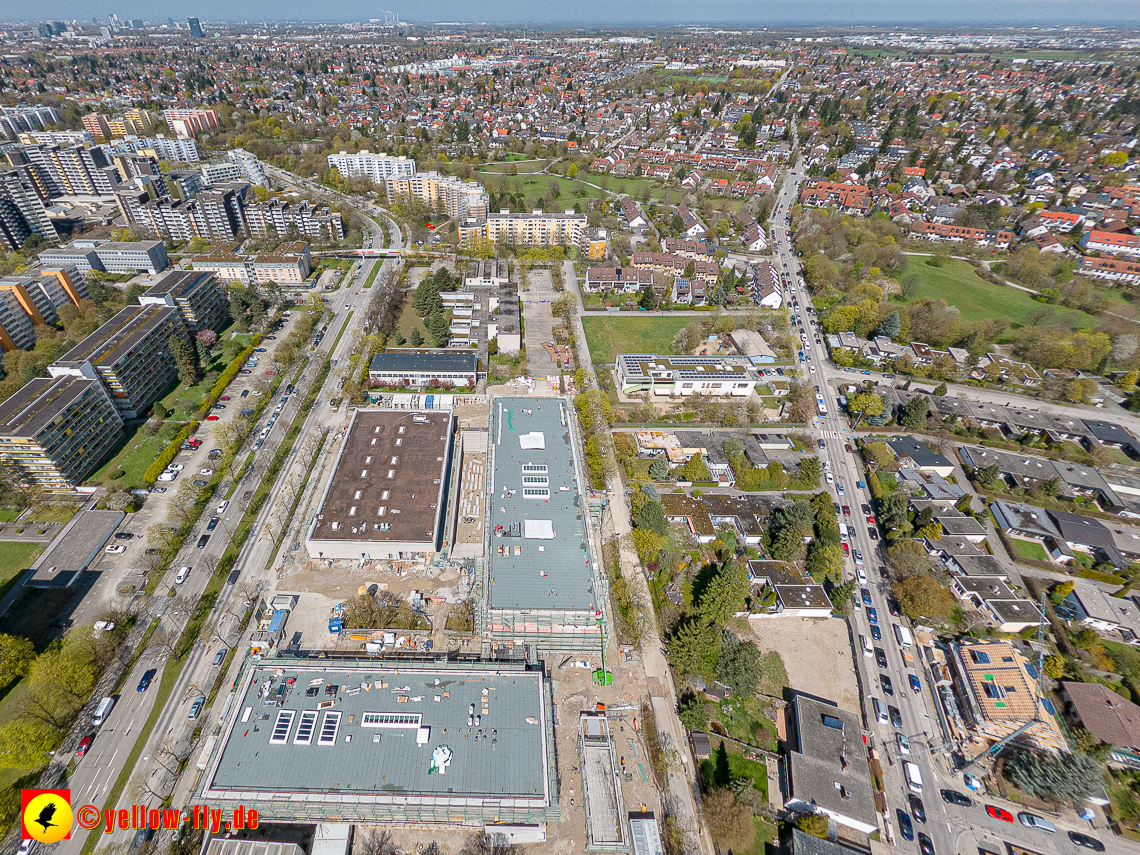 21.04.2023 - Luftbilder von der Baustelle Alexisquartier und Pandion Verde in Neuperlach